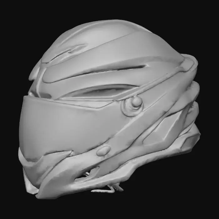 3D model for Helmet motorbike Black modern