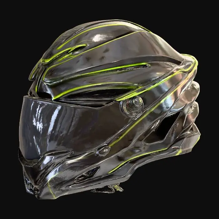 3D model for Helmet motorbike Black modern