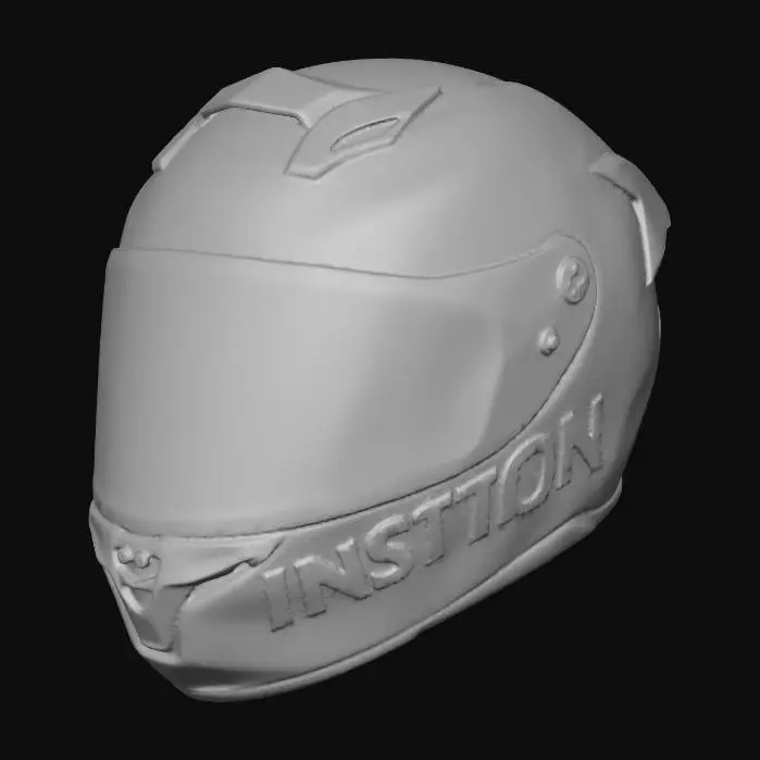 3D model for Helmet motorbike orange grunge