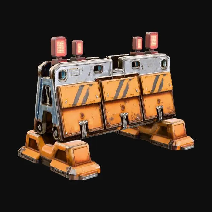 3D model for Road Block Construction Barrier Cyberpunk