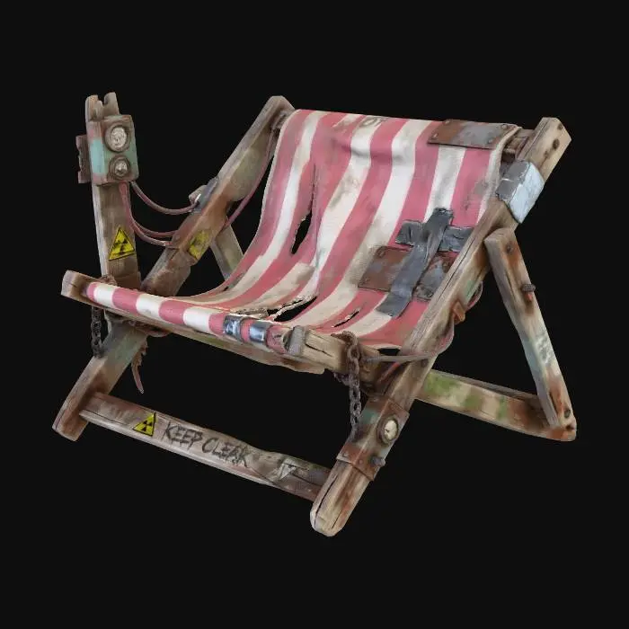 3D model for Beach Chair Rusty Striped