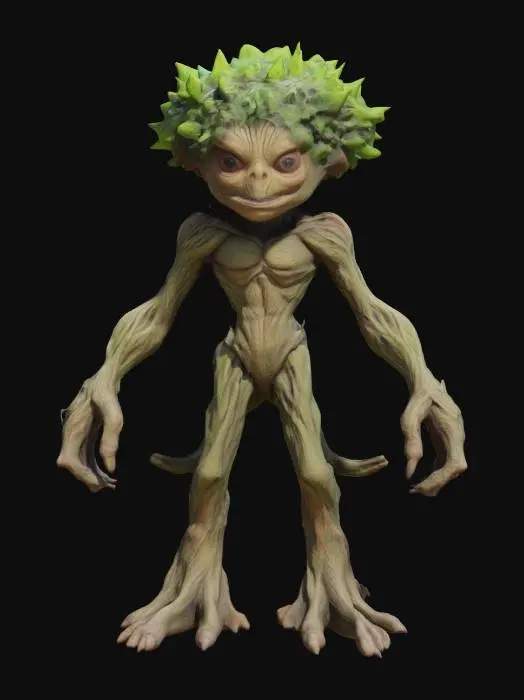 3D model for Ents from the Lord of the Rings, humanoid, rig, 8k, high res texture, high poly, detailed leafs, higly stylized, semi cartoon