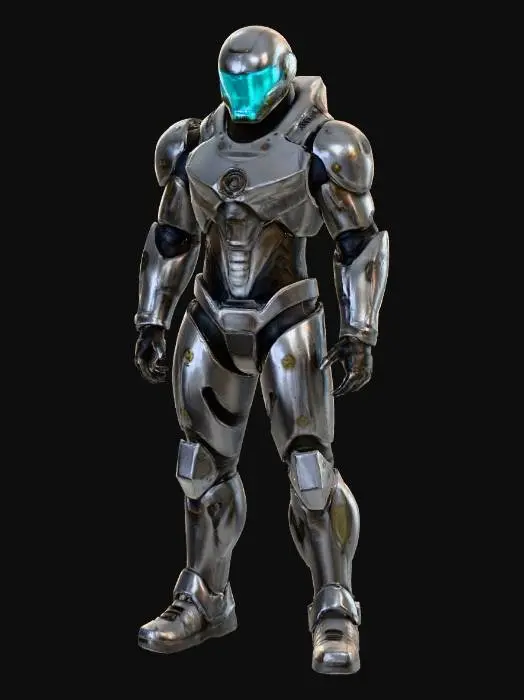 3D model for Sci-fi space marine in power armor, rig-ready, extremely detailed, insane realistic