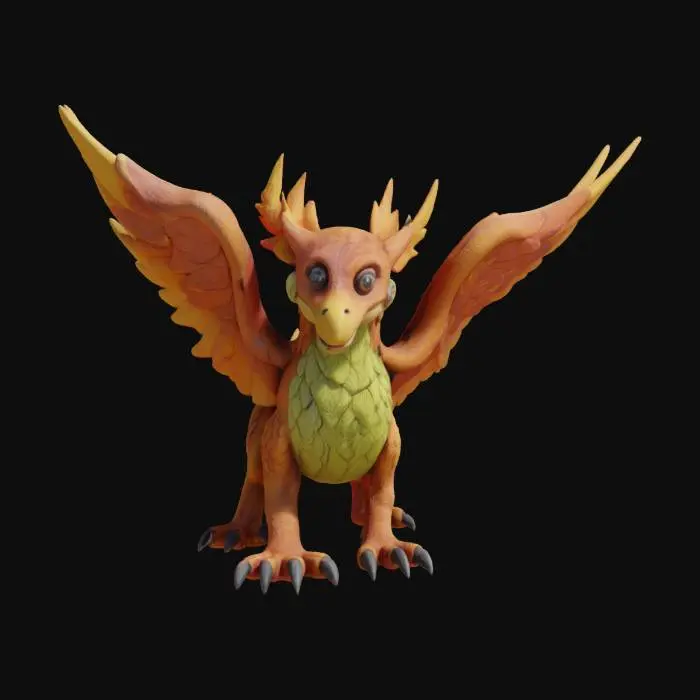 3D model for fantasy massive quadruped griffon without rider, rig, 8k, high res texture, high poly, detailed leafs, higly stylized, semi cartoon