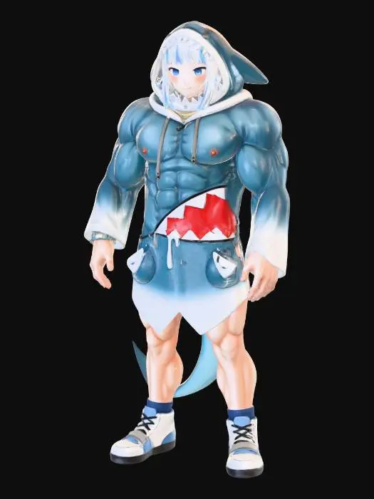 3D model for Gawr Gura Muscular