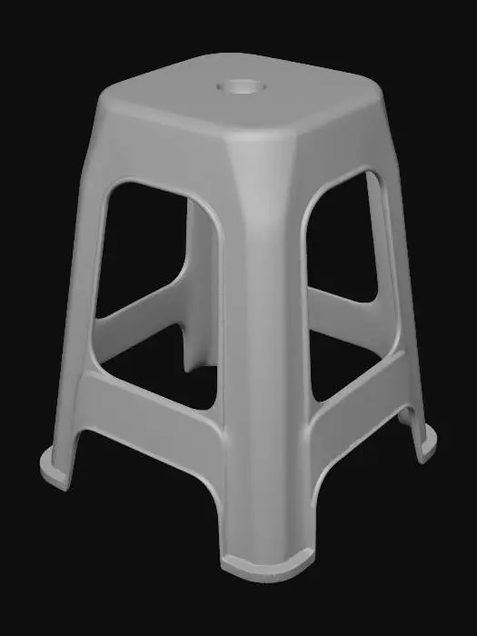 3D model for Red Plastic Stool