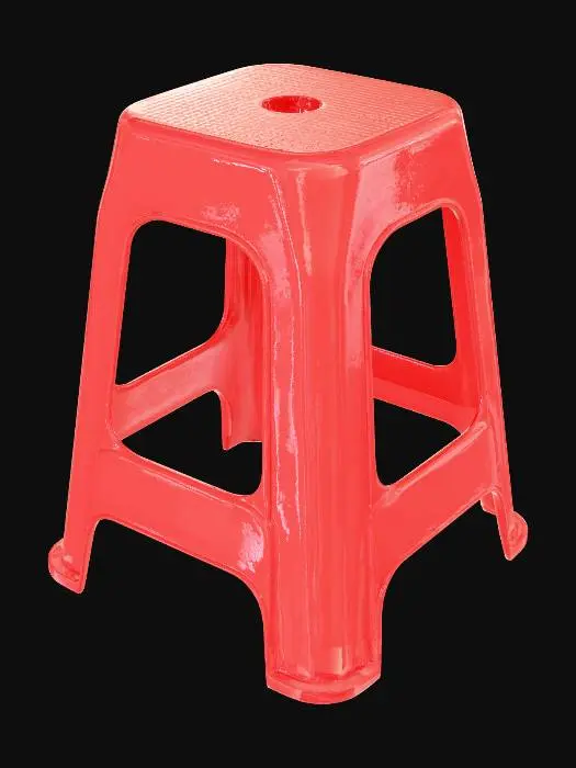 3D model for Red Plastic Stool