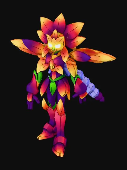 3D model for Orquidea mecha companion. Child size medarot like