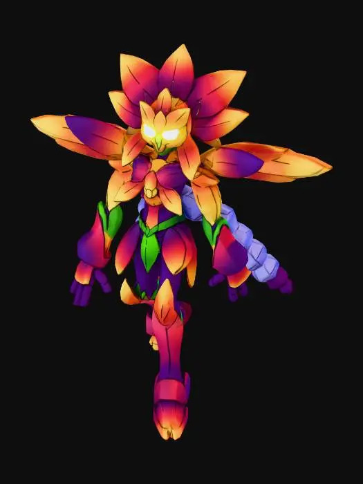 3D model for Orquidea mecha companion. Child size medarot like