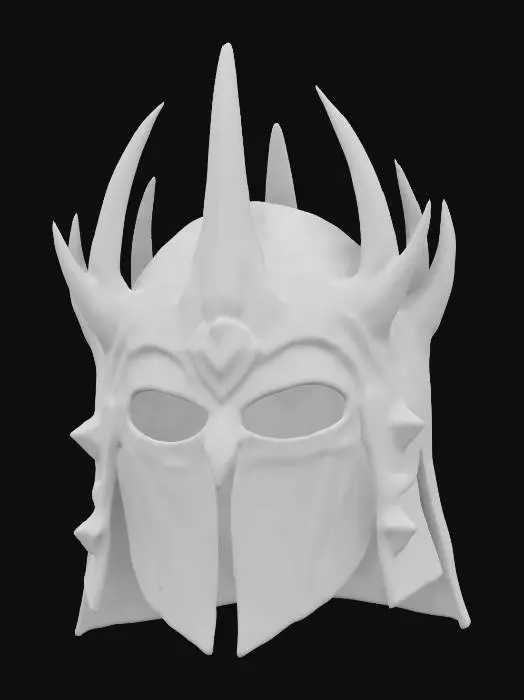 3D model for Saurons helmet, ultra realistic, incredible detailed, black metal, like the version in the lord of the rings, high quality