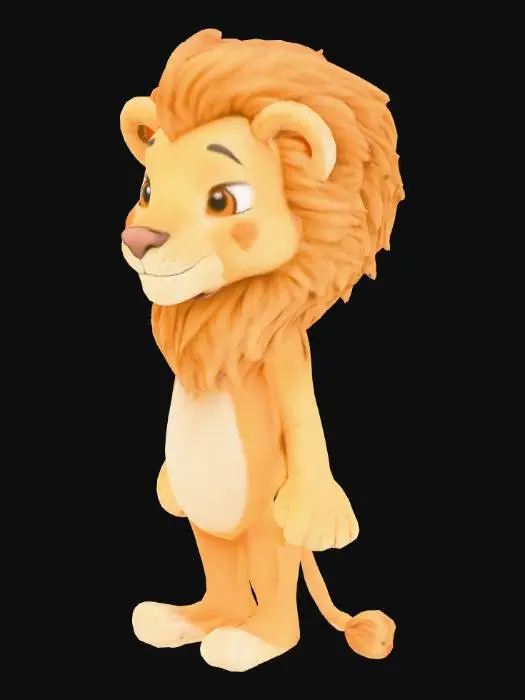 3D model for un león bípedo muy amigable