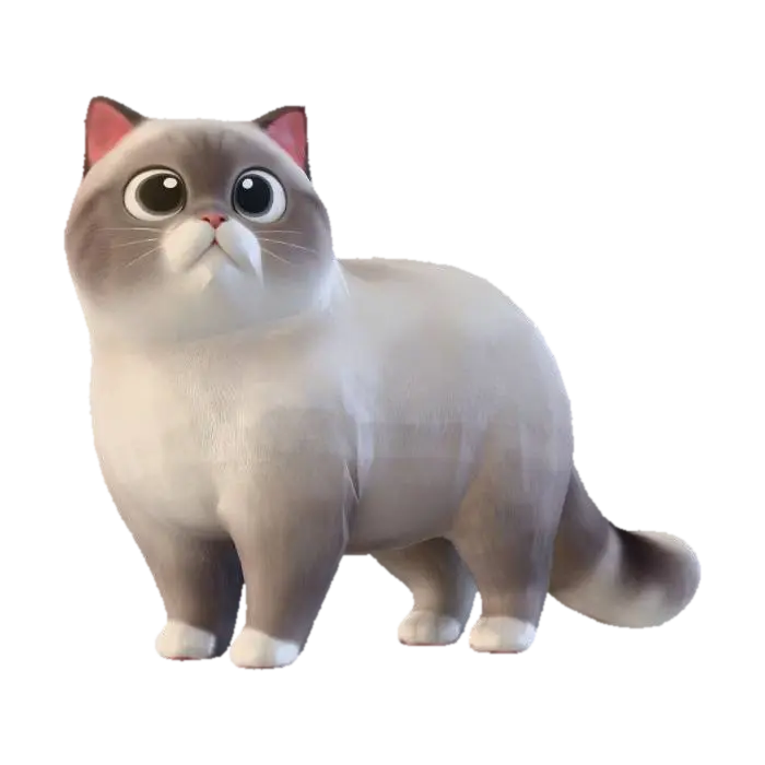 cat - Whiskers 3D model, vytvořený pomocí AI