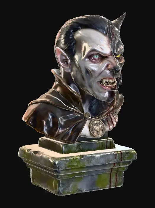 3D model for Vampire-Werewolf Hybrid Bust