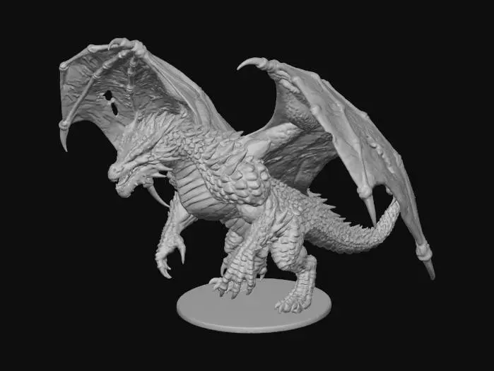 3D model for a strong menacing dragon suitable for fdm 3d printing