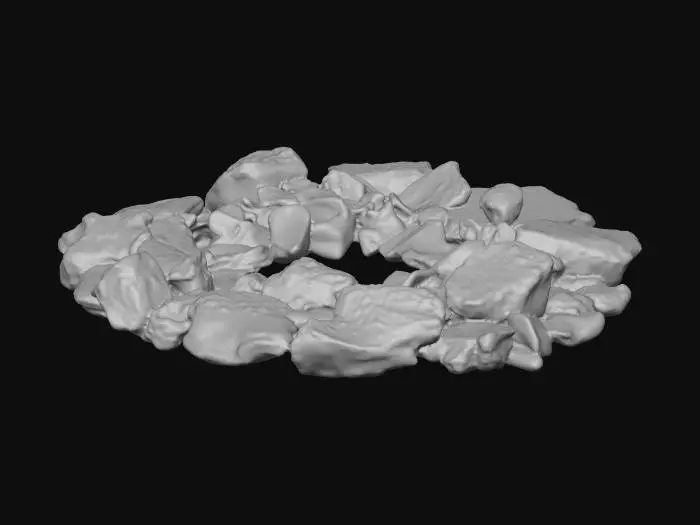 3D model for a circle of rock bed