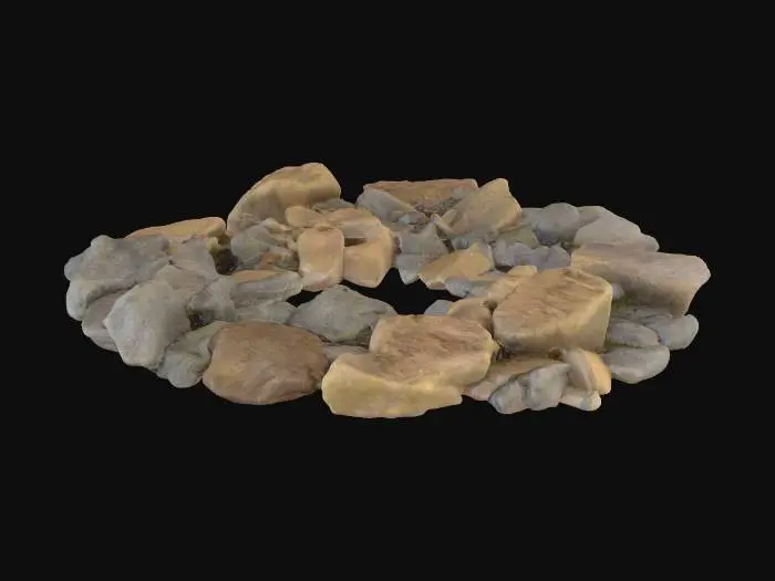 3D model for a circle of rock bed