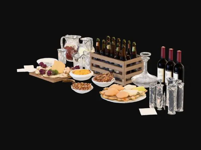 3D model for Beverage and Snack Spread