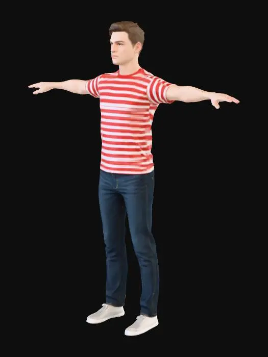 3D model for Striped Shirt Model