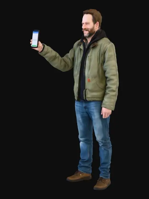 3D model for Man with Smartphone