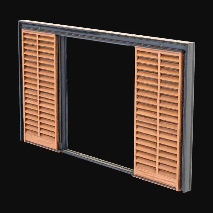 3D model for WoodenShutterFrame