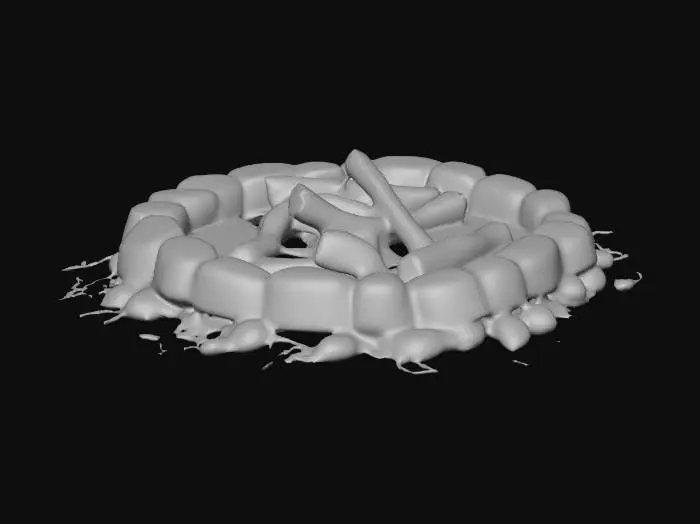 3D model for un stoked camp fire