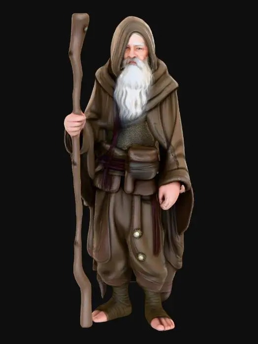 3D model for old medieval homeless Person