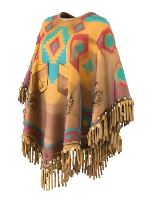 Western Poncho par OG_Assets — réalisé avec le générateur 3D IA Meshy, téléchargement gratuit FBX OBJ GLB STL
