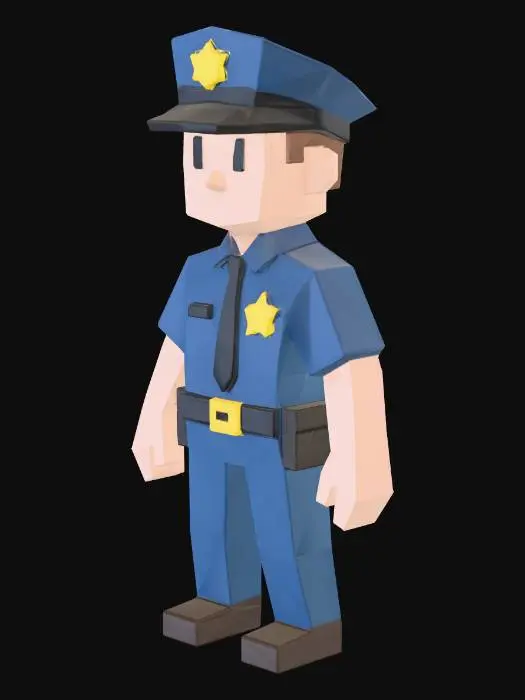 3D model for Policeman in Low Poly Art Style