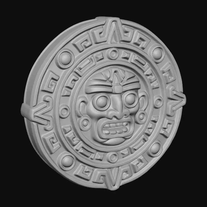3D model for Golden Aztec Calendar Disk