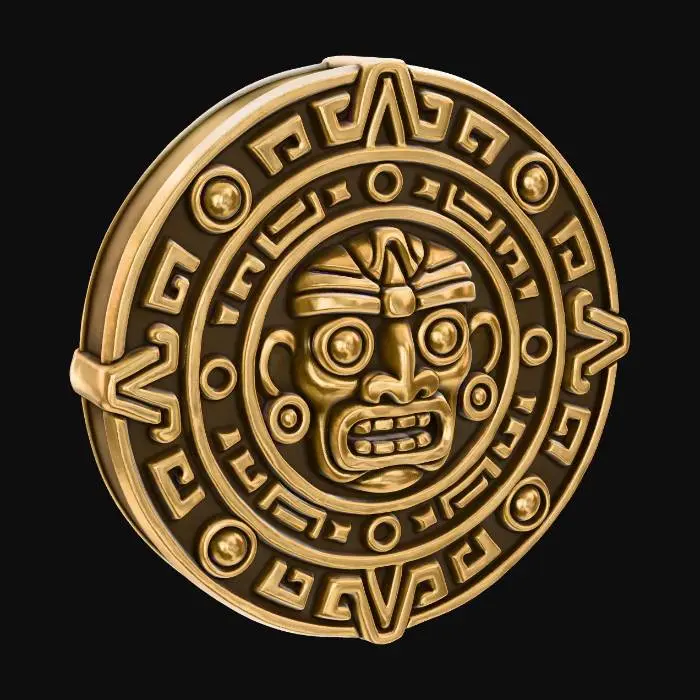 3D model for Golden Aztec Calendar Disk