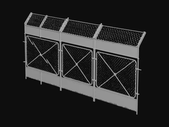 3D model for Rusted Chain-Link Barrier