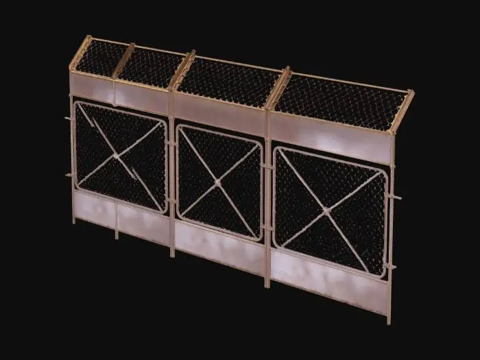 3D model for Rusted Chain-Link Barrier