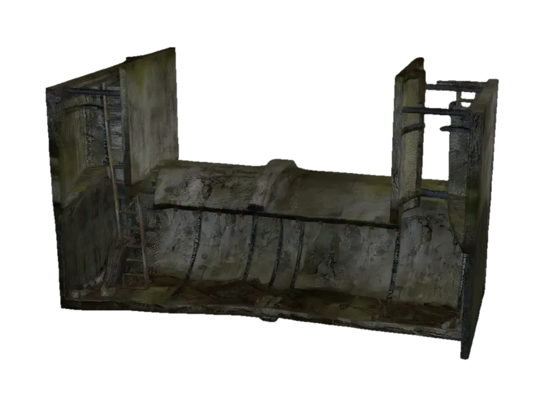 Rusting Tunnel Segment 3D model, vytvořený pomocí AI