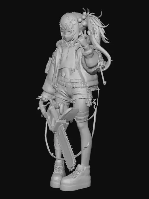 3D model for Chainsaw Kawaii Warrior