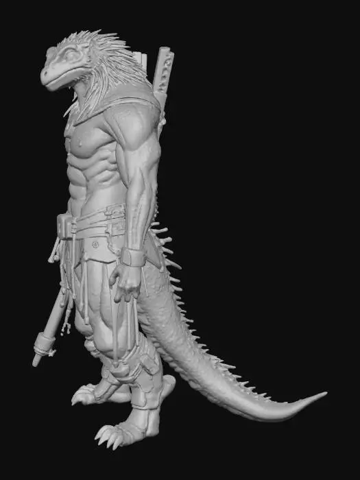 3D model for Lizard Warrior Sentinel