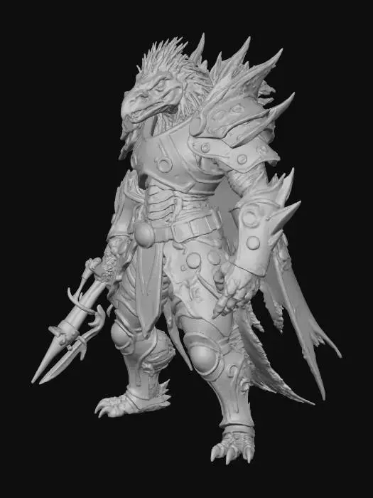 3D model for Dark Avian Warrior