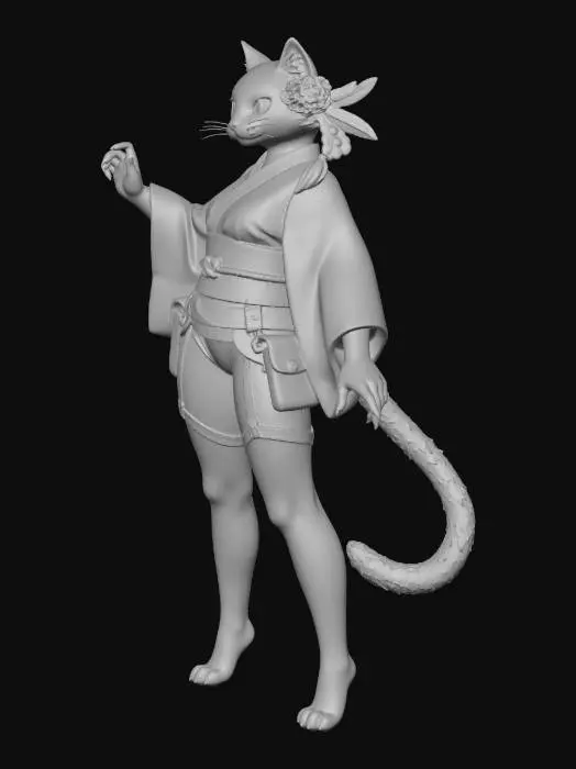3D model for Samurai Cat Warrior