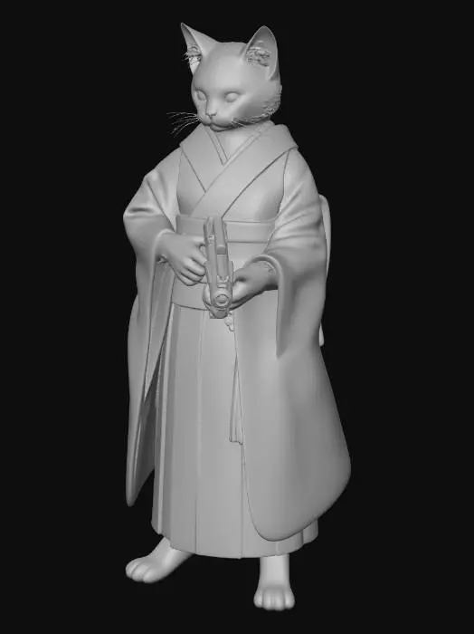 3D model for Samurai Cat Warrior