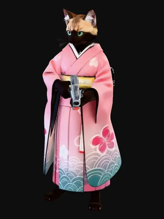 3D model for Samurai Cat Warrior