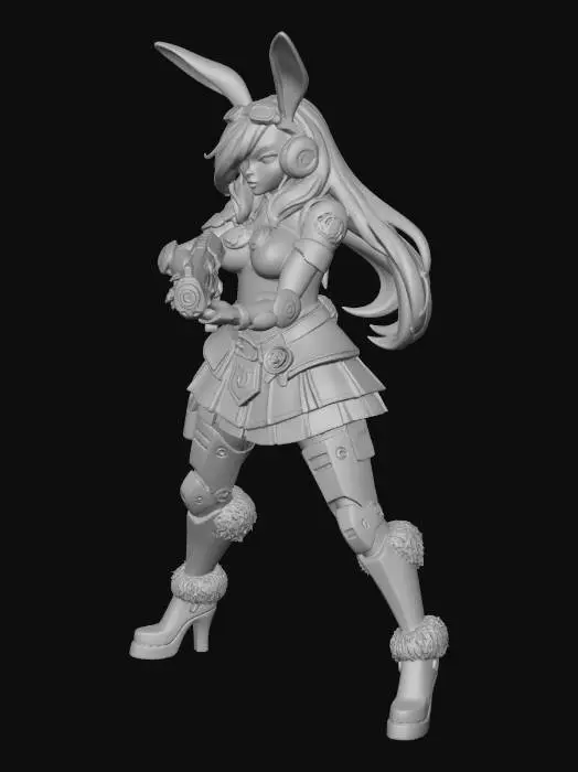 3D model for Cyber Bunny Warrior