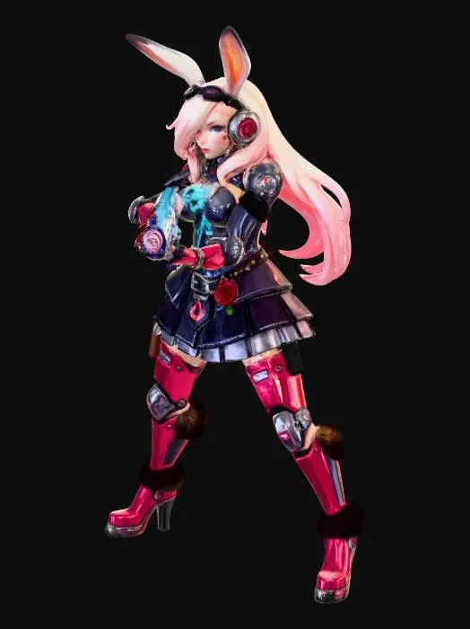 3D model for Cyber Bunny Warrior