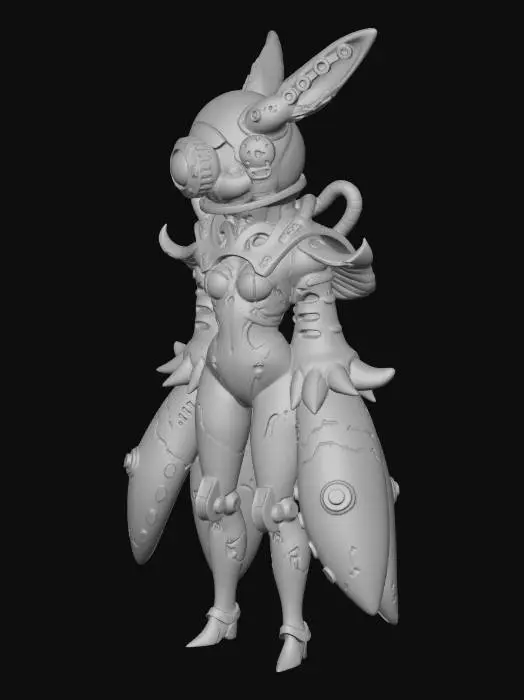 3D model for Cyber Mecha Bunny