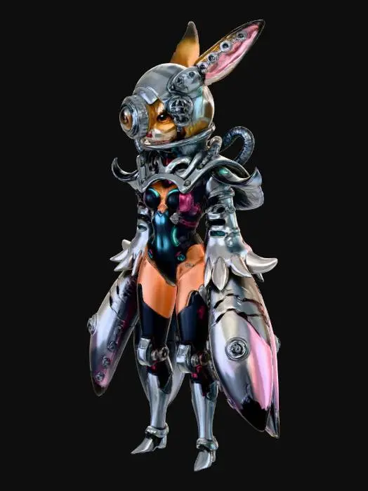3D model for Cyber Mecha Bunny