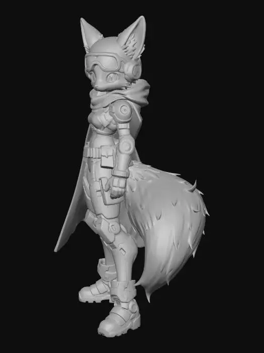 3D model for Cyberpunk Fox Warrior