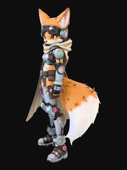 3D model for Cyberpunk Fox Warrior