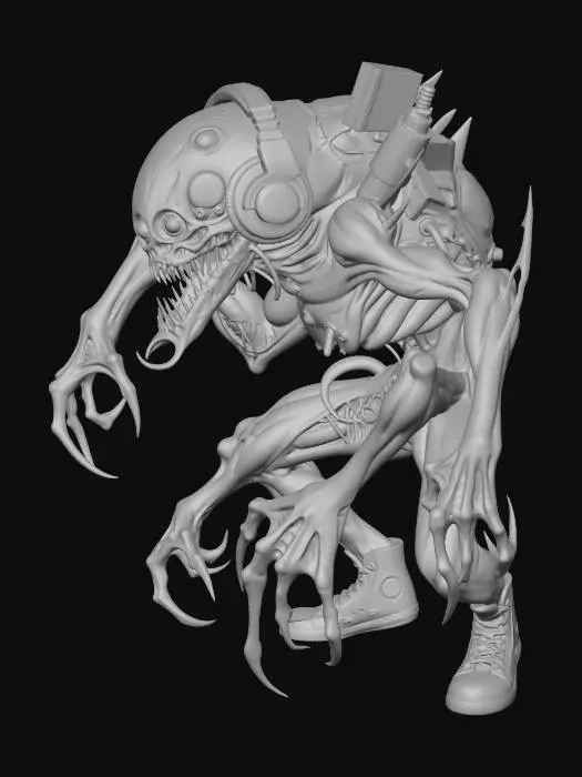 3D model for Cyberpunk Creature