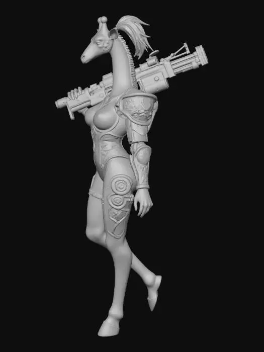 3D model for Giraffe Warrior Princess