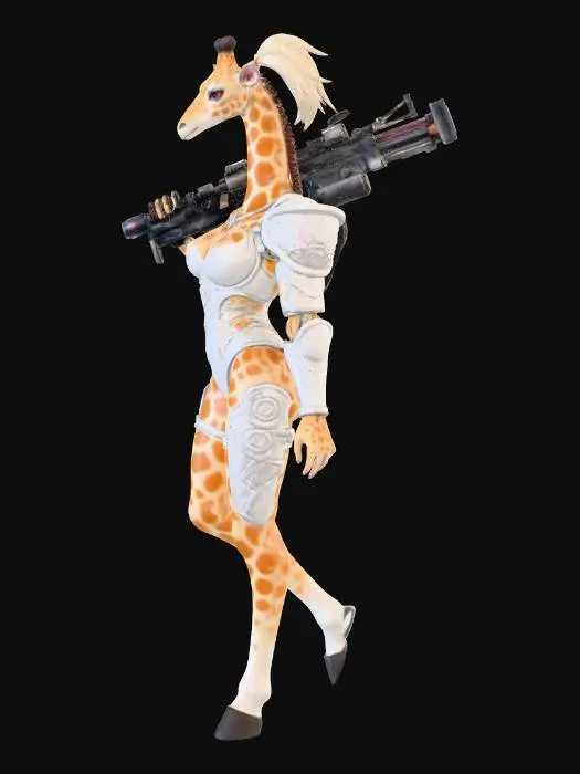 3D model for Giraffe Warrior Princess