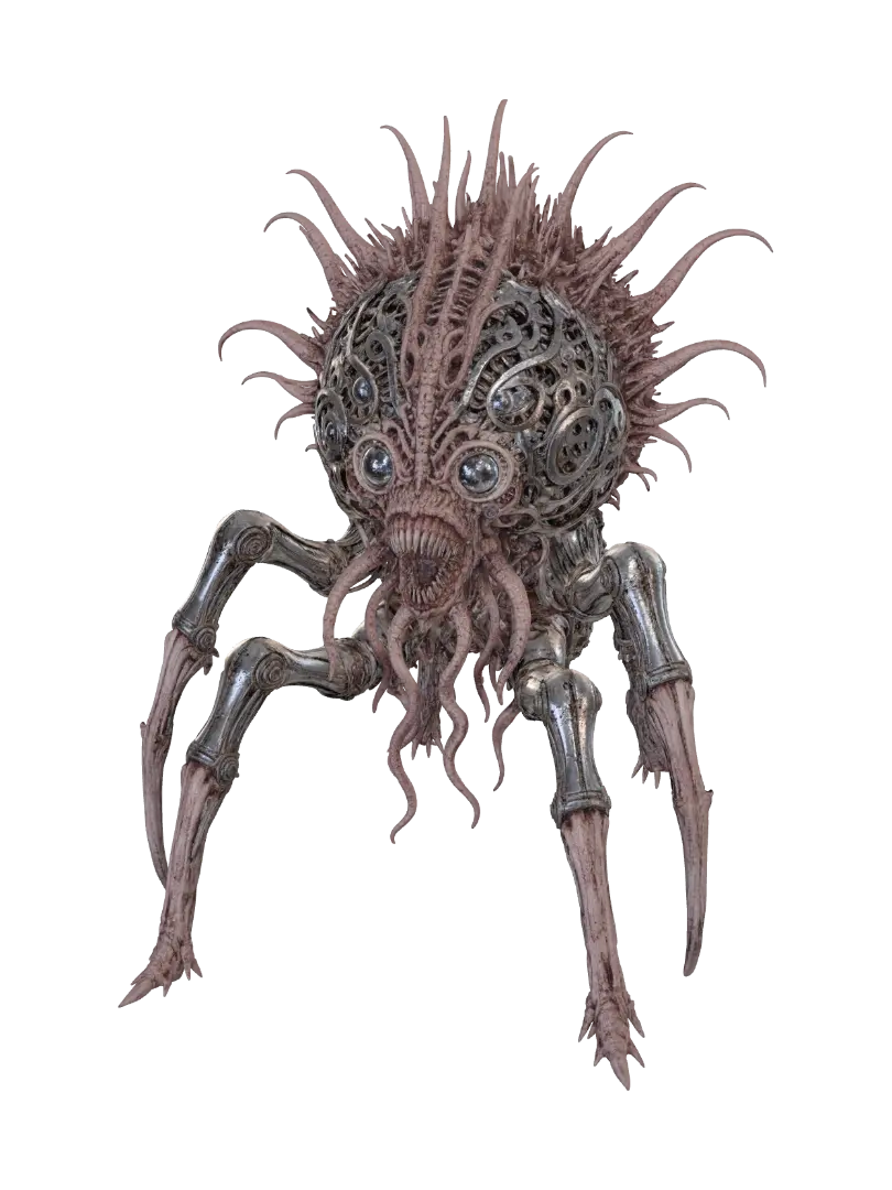 Abyssal Gearspawn - Spiky 3D model, vytvořený pomocí AI