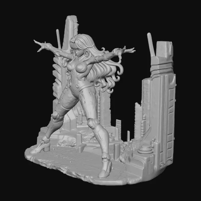 3D model for Cyber City Sentinel